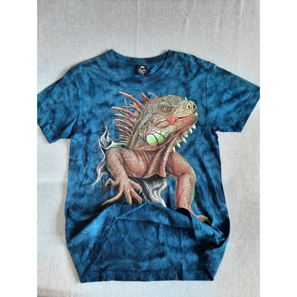 Caballo Women's Medium Regular Tie Dye Iguana Animal Print St. Thomas T-Shirt SS